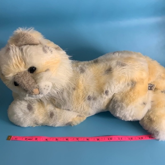 18" 1988 Chrisha Playful Plush cat kitty stuffed snimsl yellow spotted - Picture 5 of 10